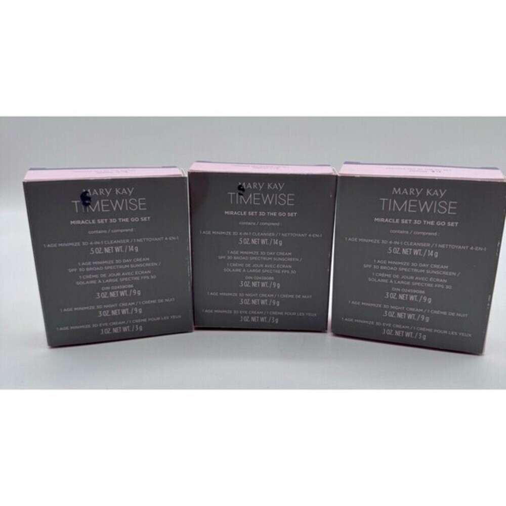 NEW Mary Kay 3-Timewise Miracle Sets 3D Go Set Travel Set Exp 3/20 Comb/Oily